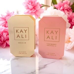 ⚫️ x2 Kayali Huda Beauty Fleur Majesty Rose Royale 31 & Vanilla 28 Fragrance